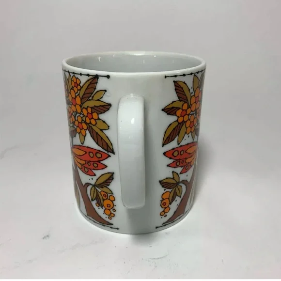 Vintage Howard Holt Japan Ceramic Mug with Orange Bird Design 70’ style MCM - Picture 4 of 6